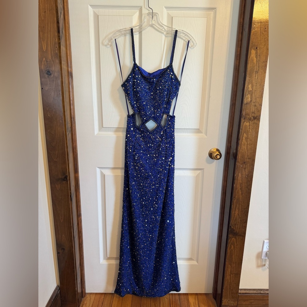a line formal dress Corset-Back Wrap-Bodice A-Line Prom Dress